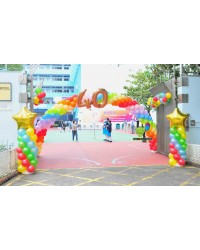 Rainbow Balloon Arch 3 with Column